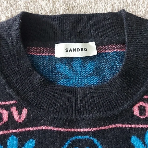 Sandro Smiley wool/ cashmere crewneck - Picture 5 of 7